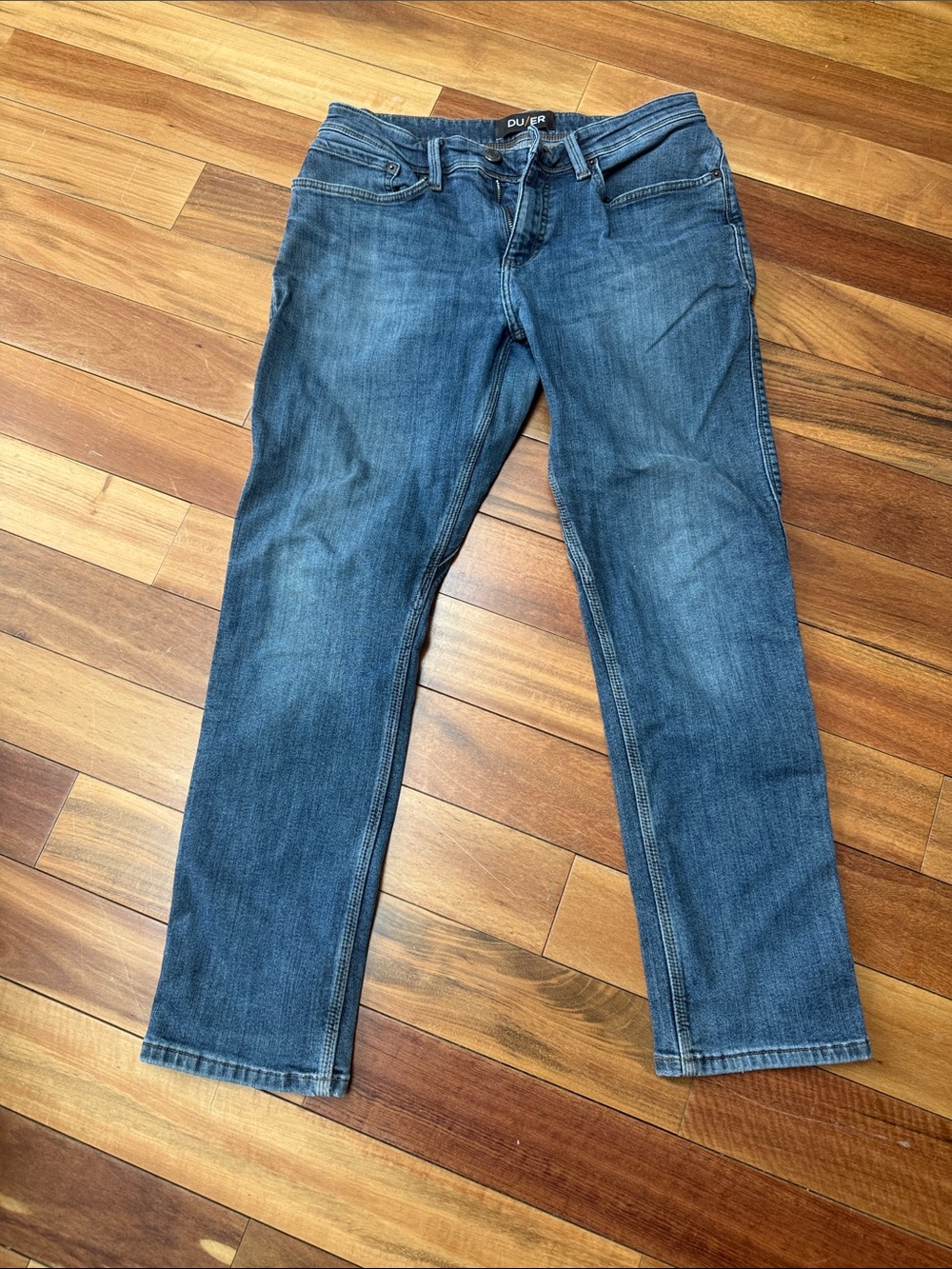 Men's Slim Straight Jeans - Duer, Mid Blue